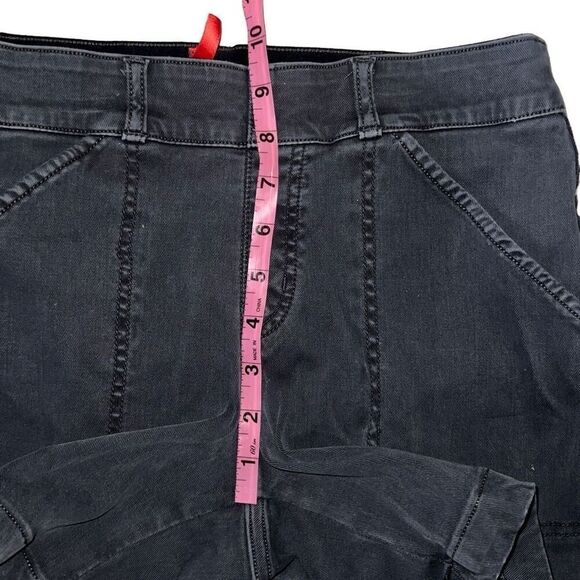 Spanx Stretch Twill Shorts, 6" Gray Black Pull-on Elastic Waist Sz S Small - Picture 6 of 6